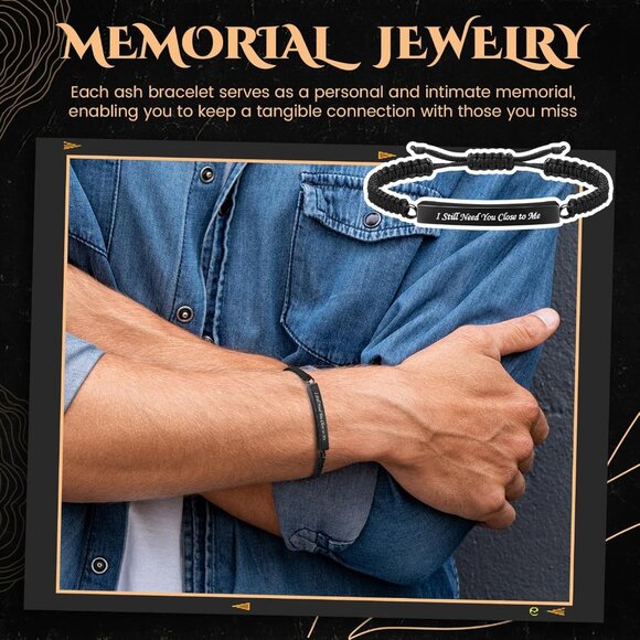 Personalized 4-Pack Cremation Jewelry Bracelets for Memorial Keepsakes - Picture 4 of 6